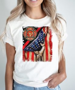 Respect For Firefighter Thin Red Line USA Flag Fireman Fire T Shirt