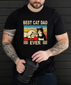 Retro Vintage Best Cat Dad Ever Fathers Day Black Cat T Shirt