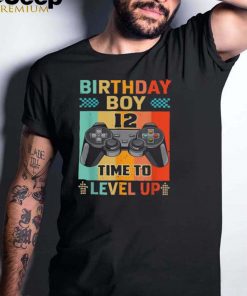 Retro Vintage Gaming 12 Years Old Level Up 12th Birthday Boy shirt
