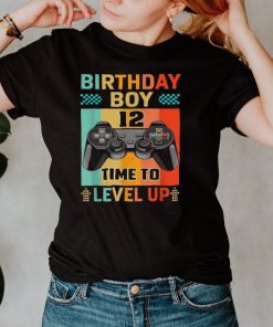Retro Vintage Gaming 12 Years Old Level Up 12th Birthday Boy shirt
