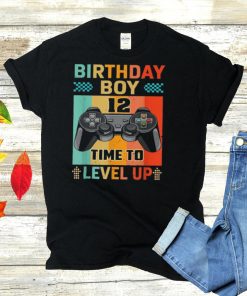 Retro Vintage Gaming 12 Years Old Level Up 12th Birthday Boy shirt