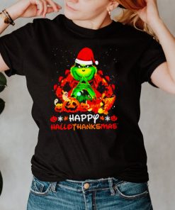Santa Grinch Happy Hallothanksmas Halloween 2021 shirt