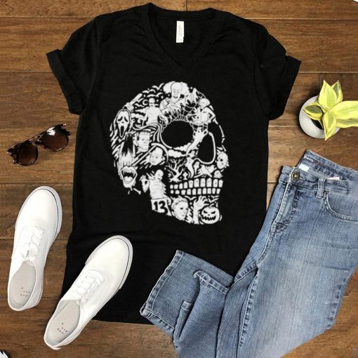 Skull horror characters Halloween mashup shirt
