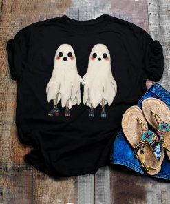 Spooky Ghost Cute Roller Skating Ghost Couple Shirt