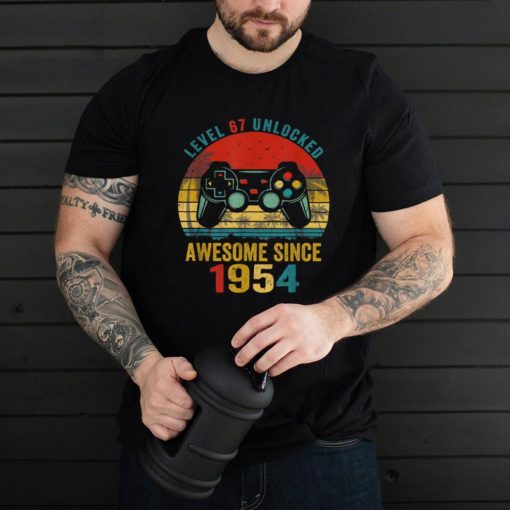 tmp90_Level 67 Unlocked Awesome Since 1954 Video Game 67th Bday Shirt