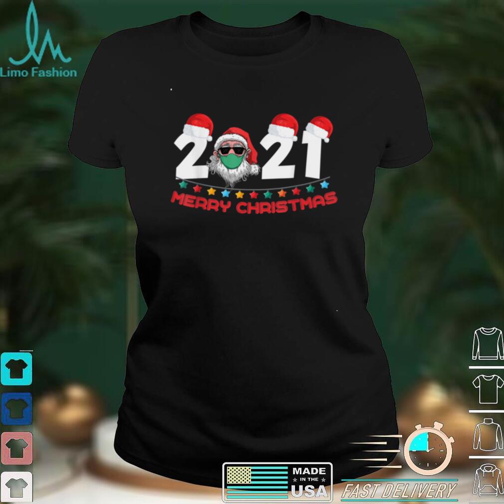 2022 Mask Christmas Funny Xmas Party Family Santa T Shirt