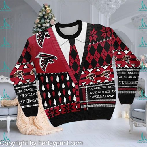 Atlanta Falcons NFL American Football Team Cardigan Style 3D Men And Women Ugly Sweater Shirt For Sport Lovers On Christmas Days