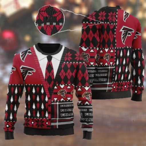 Atlanta Falcons NFL American Football Team Cardigan Style 3D Men And Women Ugly Sweater Shirt For Sport Lovers On Christmas Days