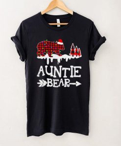 Auntie Bear Shirt Red Buffalo Plaid Auntie Bear Pajama Shirt