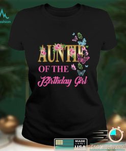 Auntie First Birthday Matching Family Butterfly Floral T Shirt