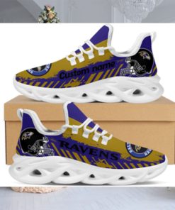 Baltimore Ravens American NFL Football Team Helmet Logo Custom Name Personalized Men And Women Max Soul Sneakers Shoes For Fans Copy