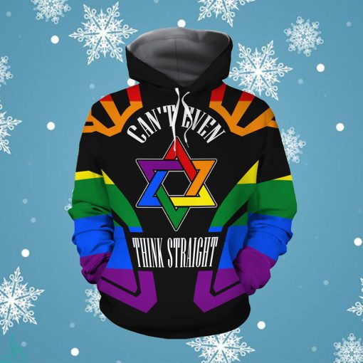 Can't Even Think Straight Rainbow Star LGBT Pride Gay Lesbian Bisexual Transgender 3D All Over Print Custom Name Hoodie Shirt