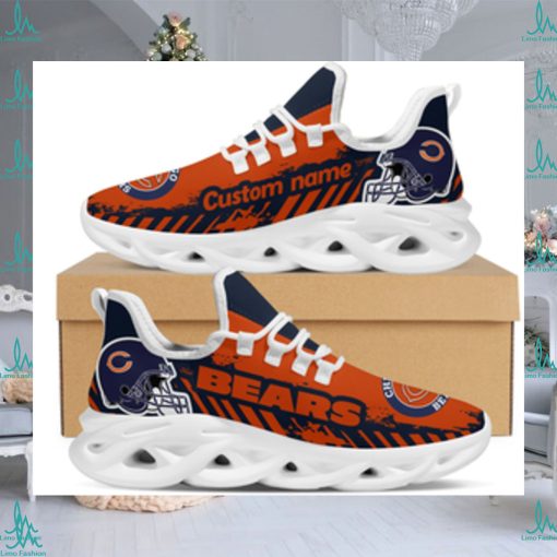 Chicago Bears American NFL Football Team Helmet Logo Custom Name Personalized Men And Women Max Soul Sneakers Shoes For Fanz