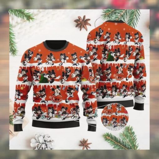 Chicago Bears Mickey NFL American Football Ugly Christmas Sweater Sweatshirt Party