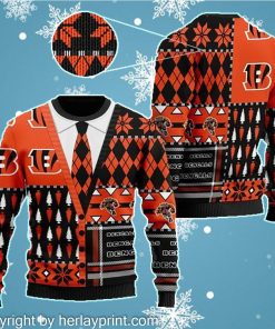 Cincinnati Bengals NFL American Football Team Cardigan Style 3D Men And Women Ugly Sweater Shirt For Sport Lovers On Christmas
