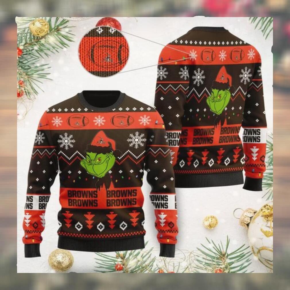 Cleveland Browns American NFL Football Team Logo Cute Grinch 3D Men And Women Ugly Sweater Shirt For Sport Lovers On Christmas Days Cleveland Browns American NFL Football Team Logo Cute Grinch 3D Men And Women Ugly Sweater Shirt For Sport Lovers On Christmas Days
