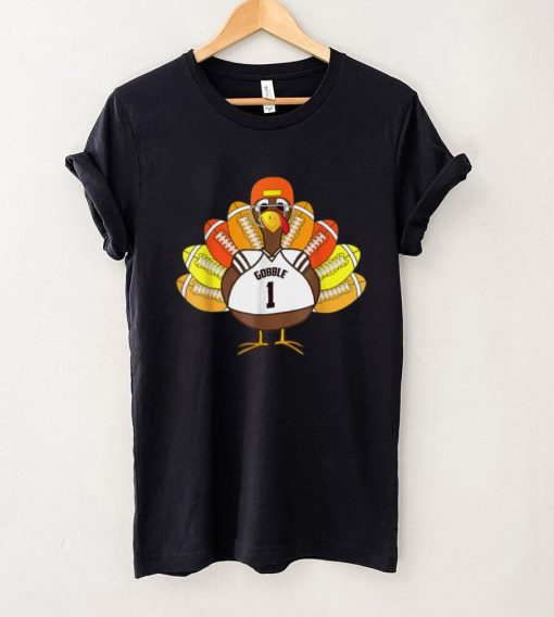 Cool Thanksgiving Football Gobble Player Turkey T Shirt