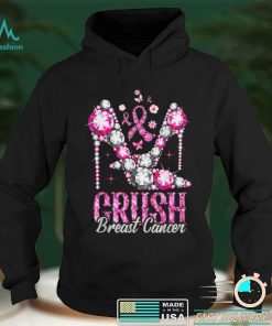 Crush Breast Cancer Awareness Bling Pink Ribbon T Shirt