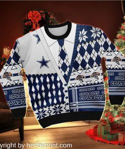 Dallas Cowboys NFL American Football Team Cardigan Style 3D Men And Women Ugly Sweater Shirt For Sport Lovers On Christmas