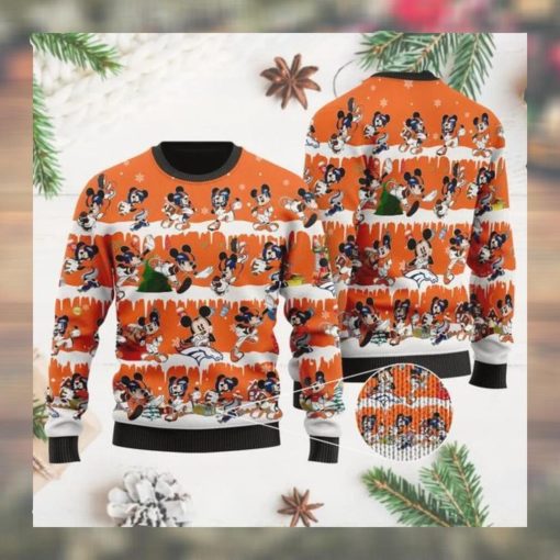 Denver Broncos Mickey NFL American Football Ugly Christmas Sweater Sweatshirt Party