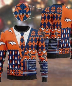 Denver Broncos NFL American Football Team Cardigan Style 3D Men And Women Ugly Sweater Shirt For Sport Lovers On Christmas