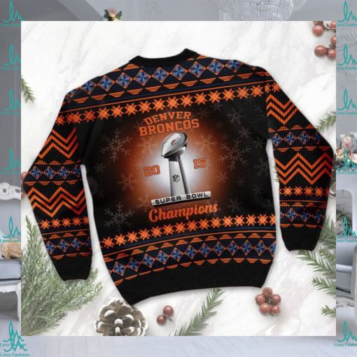 Denver Broncos Super Bowl Champions NFL Cup Ugly Christmas Sweater Sweatshirt Party