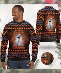 Denver Broncos Super Bowl Champions NFL Cup Ugly Christmas Sweater Sweatshirt Party