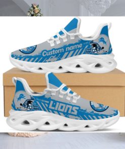 Detroit Lions American NFL Football Team Helmet Logo Custom Name Personalized Men And Women Max Soul Sneakers Shoes For Fanz