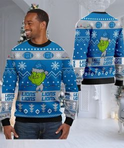 Detroit Lions American NFL Football Team Logo Cute Grinch 3D Men And Women Ugly Sweater Shirt For Sport Lovers On Christmas Days