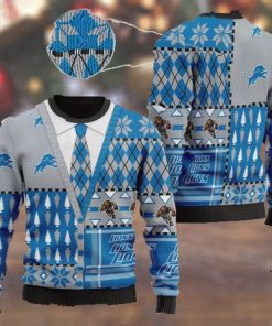 Detroit Lions NFL American Football Team Cardigan Style 3D Men And Women Ugly Sweater Shirt For Sport Lovers On Christmas Days2