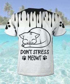 Don't Stress Meowt Cute Lovely Cat Black Watercolor 3D All Over Print T Shirt For Pet Lovers