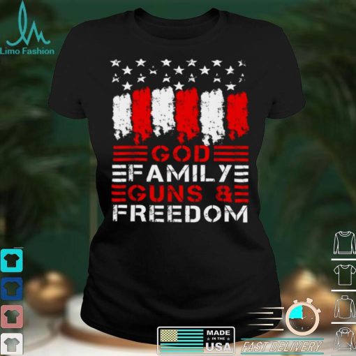 GOD FAMILY GUNS FREEDOM Pro Gun Vintage 2nd Amendment Shirt