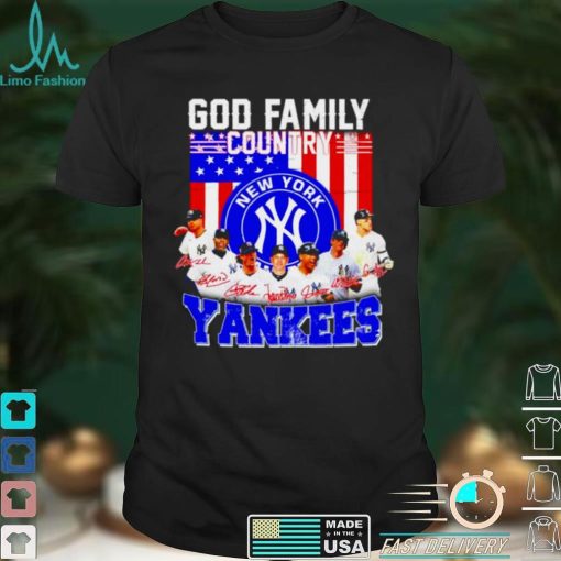 God family country New York Yankees signatures shirt