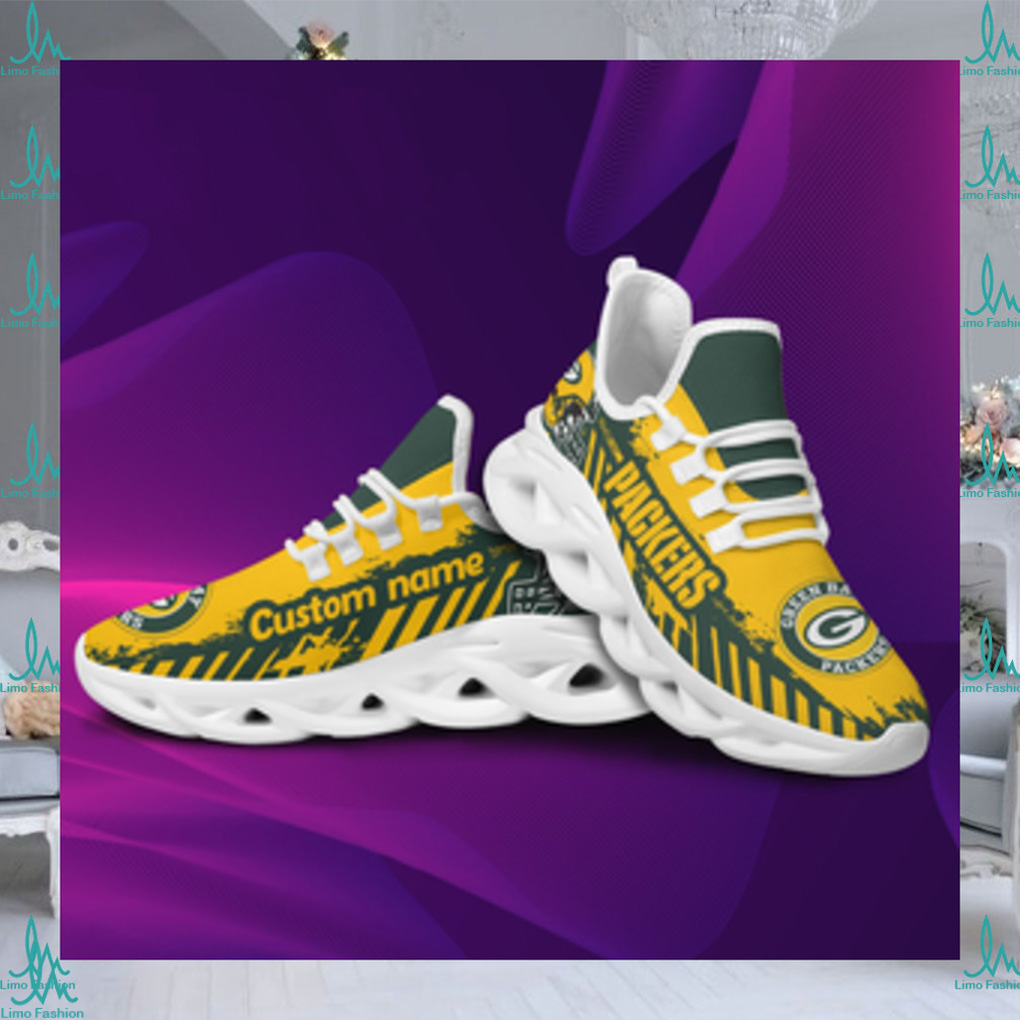 Green Bay Packers American NFL Football Team Helmet Logo Custom Name Personalized Men And Women Max Soul Sneakers Shoes For Fan