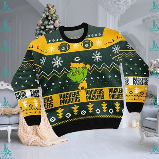 Green Bay Packers American NFL Football Team Logo Cute Grinch 3D Men And Women Ugly Sweater Shirt For Sport Lovers On Christmas Days