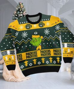 Green Bay Packers American NFL Football Team Logo Cute Grinch 3D Men And Women Ugly Sweater Shirt For Sport Lovers On Christmas Days3