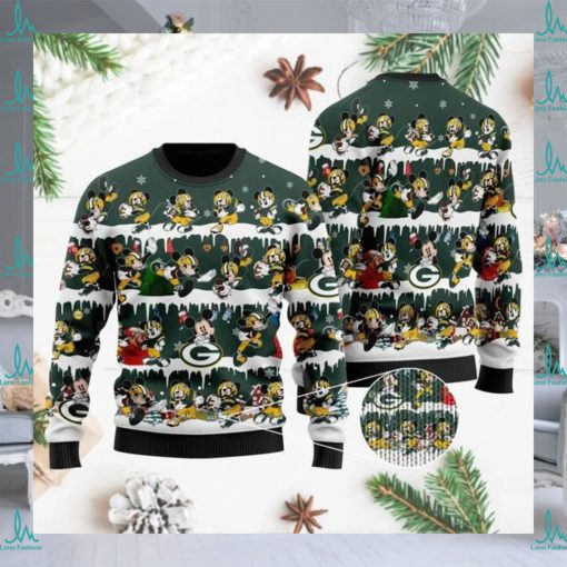 Green Bay Packers Mickey NFL American Football Ugly Christmas Sweater Sweatshirt Party