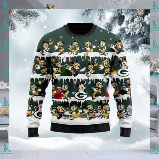 Green Bay Packers Mickey NFL American Football Ugly Christmas Sweater Sweatshirt Holiday Party 2021 Plus Size For Men Women On Xmas Party3