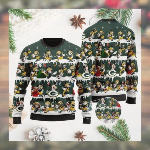 Green Bay Packers Mickey NFL American Football Ugly Christmas Sweater Sweatshirt Party