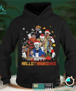 Halloween Horror Movies Characters Happy Hallothanksmas T Shirt