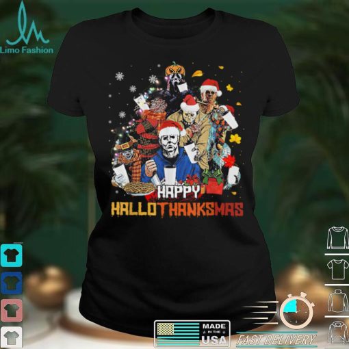 Halloween Horror Movies Characters Happy Hallothanksmas T Shirt