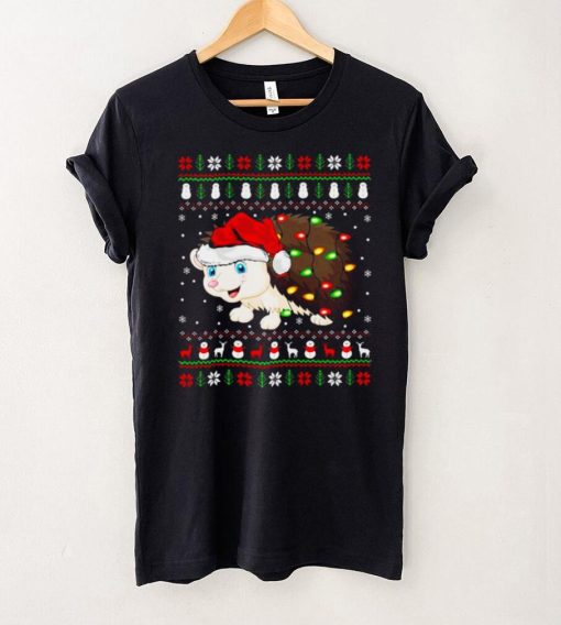 Hedgehogs Xmas Lighting Santa Ugly Hedgehog Christmas Shirt