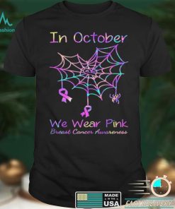 In October we wear Pink Breast Cancer Awareness Halloween shirt