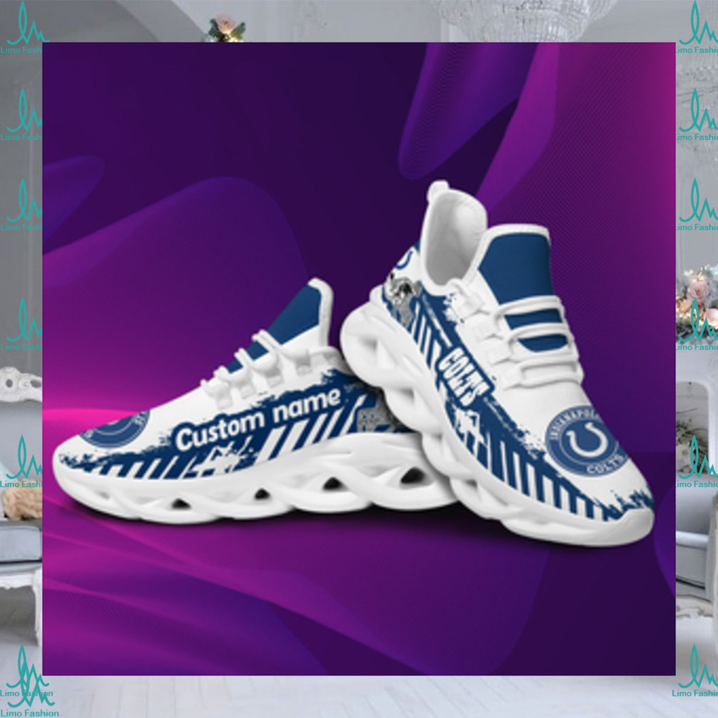 Indianapolis Colts American NFL Football Team Helmet Logo Custom Name Personalized Men And Women Max Soul Sneakers Shoes For Fans   Copy