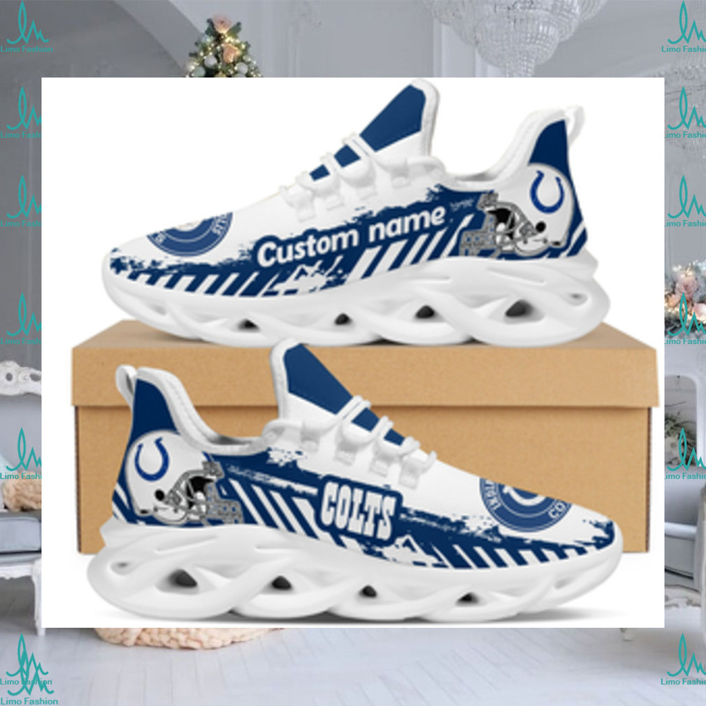 Indianapolis Colts American NFL Football Team Helmet Logo Custom Name Personalized Men And Women Max Soul Sneakers Shoes For Fans   Copy