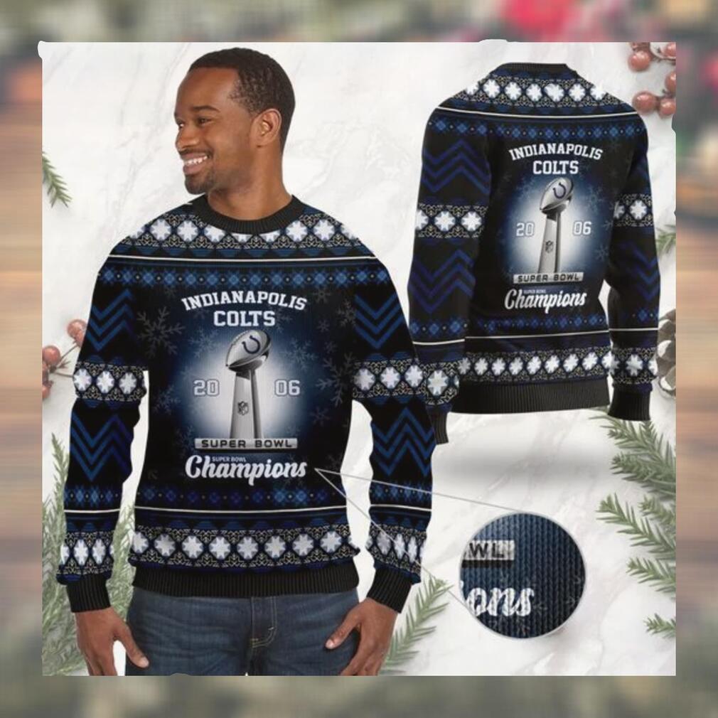 Indianapolis Colts Super Bowl Champions NFL Cup Ugly Christmas Sweater Sweatshirt Party