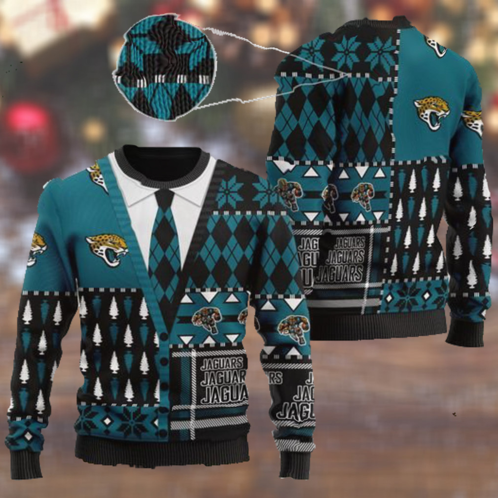 Jacksonville Jaguars NFL American Football Team Cardigan Style 3D Men And Women Ugly Sweater Shirt For Sport Lovers On Christmas
