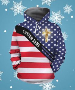 Jesus The Way The Truth The Life American Flag Custom Name 3D All Over Print Hoodie Shirt For God Lovers In Daily Life