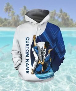 Jiu Jitsu Blue Custom Name 3D All Over Print Hoodie Shirt For Martial Artists And BJJ Lovers In Daily Life
