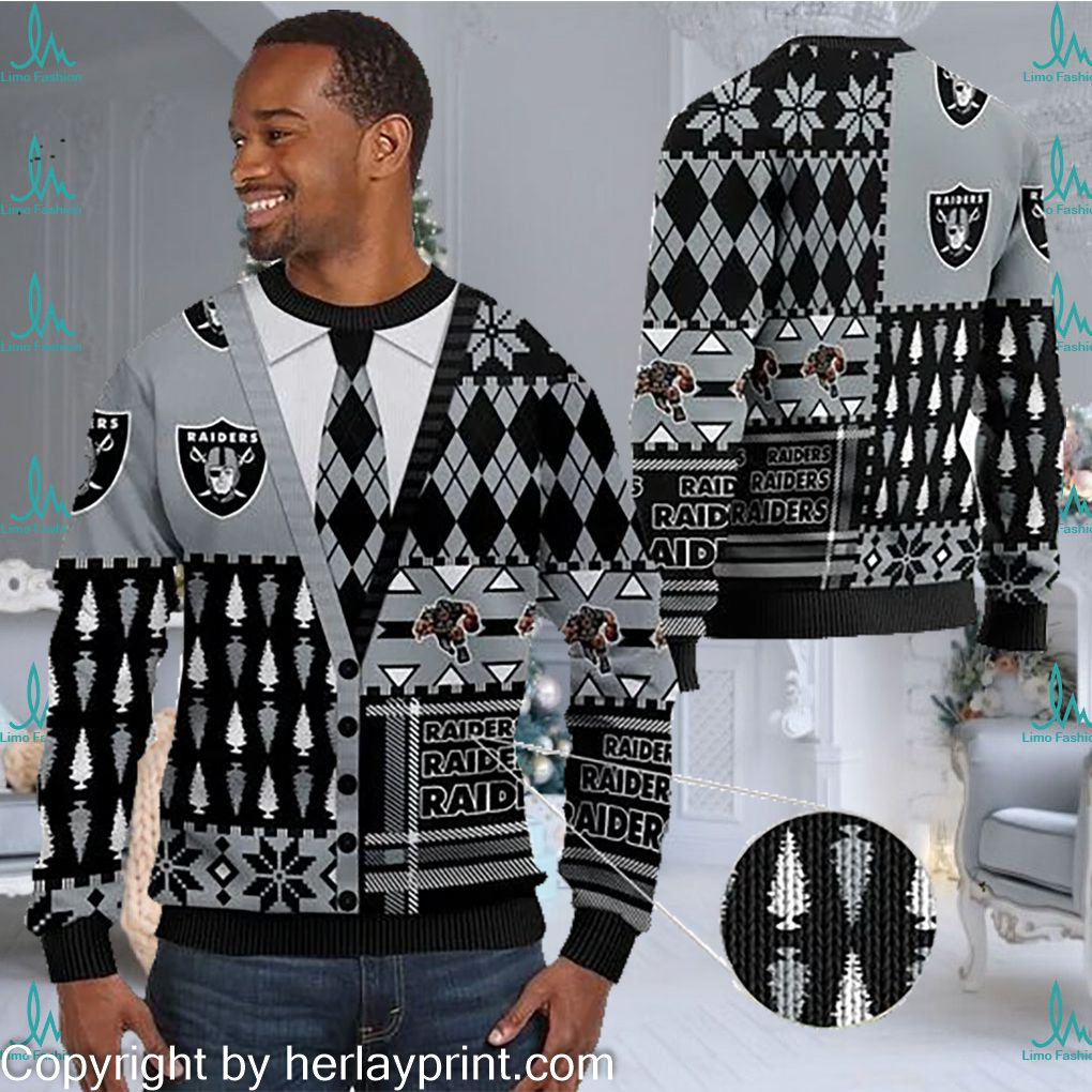 NFL Las Vegas Raiders Custom Name And Number Ugly Christmas Sweater  Christmas Gift For Sport Team - Banantees